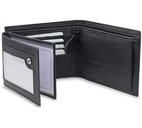 Unbekannt FOMAX® Portafoglio da uomo in vera pelle con protezione RFID, formato orizzontale da uomo, colore nero, Nero