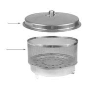 Unbekannt Limatec - Contenitore per Carbone con Coperchio o Piatto di accensione per Barbecue da Tavolo Vesuvio, in Acciaio Inox