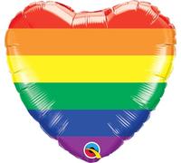 Unbekannt Qualatex - Palloncino a Forma di Cuore, 18 Pollici, Arcobaleno