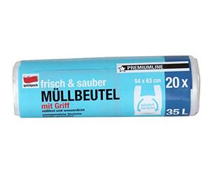 Unbekannt quickpack 853509 - Sacchetti per rifiuti organici in HDPE, 54 x 63, 20 pezzi, colore: Bianco