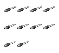 unbekannt radiostore - adattatore audio RCA - jack da 6,35 mm, Argento - Confezione da 10 pezzi