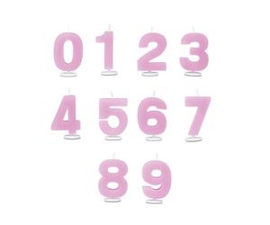Unbekannt Städter 910874 Mini Candele con Numeri, Confezione da 10 Pezzi, Colore: Rosa