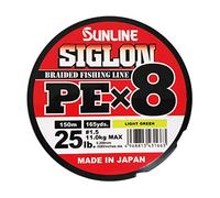 Unbekannt Sunline Siglon PE X8 150 m Corda Intrecciata Made in Japan, Verde Chiaro, 25LB/11kg PE #1,5