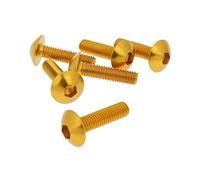 Unbekannt Vicma Fairing Screws Hex Socket Head - Anodized Aluminum Gold - Set of 6 PCS - M5 x 20