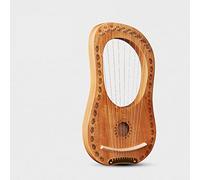 UNbit Arpa da giro fatta a mano, arpa 19 corde 16 toni 7 toni 10 corde mogano metallo corpo in compensato strumento musicale portatile con corda for borsa panno for la pulizia bastone for accordatura