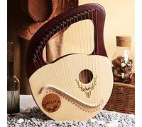 UNbit Arpa da giro fatta a mano, arpa 21 corde for arpa piccola for adulti Lira Strumento a corde for arpa in metallo Strumenti musicali in mogano Arpa lira con chiave for accordatura Borsa da concert