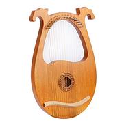 UNbit Arpa da giro fatta a mano, arpa lira 16 corde for adulti, strumento arpa in legno con corde in metallo lira, arpa in mogano con chiave for accordare, borsa regalo for principianti amanti degli s