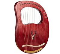 UNbit Arpa da giro fatta a mano, arpa lira 16 corde in metallo Strumenti arpa in legno for bambini Chitarra arpa piccola in mogano con accordatore, libro musicale, borsa da trasporto Strumenti musical