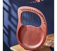 UNbit Arpa da giro fatta a mano, arpa lira 16 corde Strumenti arpa lira in legno di mogano Strumenti musicali arpa a corde piccole in metallo Arpa lira con chiave di accordatura Borsa da concerto nera