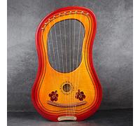 UNbit Arpa da giro fatta a mano, arpa lira a 10 corde for bambini chiave C, strumento arpa in legno con corde, arpa lira con chiave for accordatura, borsa miglior regalo for principianti amanti degli