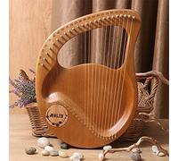 UNbit Arpa da giro fatta a mano, arpa lira a 24 corde for adulti, strumento arpa in legno con corde, arpa strumento lira con chiave for accordatura, borsa miglior regalo for principianti amanti degli