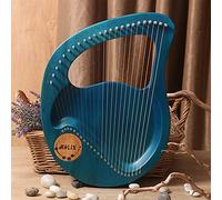 UNbit Arpa da giro fatta a mano, arpa lira a 24 corde for adulti, strumento arpa in legno con corde, arpa strumento lira con chiave for accordatura, borsa miglior regalo for principianti amanti degli