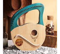 UNbit Arpa da giro fatta a mano, arpa lira a 24 corde for bambini, strumento arpa in legno con corde, arpa liscivia con chiave di accordatura, borsa miglior regalo for principianti amanti degli strume