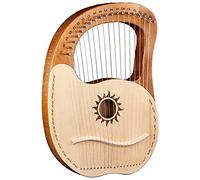 UNbit Arpa da giro fatta a mano, arpa lira leggera for adulti, strumenti a corda Sun God Pattern 19 corde con corde di ricambio adesivo audio arpa chitarra corde in metallo solido arpa Arpa