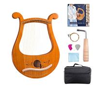 UNbit Arpa Lap Fatta A Mano, Arpa Lira 19 Corde Arpsicle for Adulti,Il Legno Intero È Scavato E Integrato In Un Pianoforte Lyar Con Motivi Unici, Simboli Fonetici Scolpiti