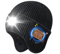 UNBON Idee Regalo Natale 2025, Regali Uomo Natale Originale Utile, Regalo Uomo papà Lui Compleanno Anniversario Secret Santa, Gadget Tecnologici, Berretto Cappello Bluetooth con Luce e Paraorecchie