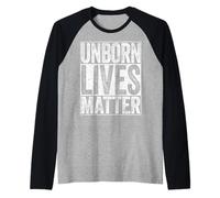 Unborn Lives - Maglietta Opaca con Supporto per i Diritti dei Bambini Non Ancora Nati Maglia con Maniche Raglan