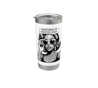 Unbothered By Negative Souls Ragazza nera afroamericana Bicchiere termico in acciaio inox doppia parete