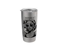 Unbothered By Negative Souls Ragazza nera afroamericana Bicchiere termico in acciaio inox doppia parete