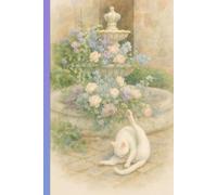 Unbothered Cat Journal: Tranquil Watercolor Scene of a White Cat Grooming by a Fountain: Composition Notebook That's a Gentle Reminder to Stay Calm, Composed, and Gloriously Unbothered