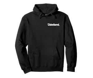 UNBOTHERED. LA Parola Scomparsa su Un Tee Felpa con Cappuccio