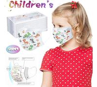 Unbr 50 Pezzi Protezione dei Bambini Una tantum, con Orecchini, Antipolvere, 3 Strati di Protezione (A)
