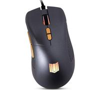 Unbreakable Gaming M-1 - Mouse da gioco cablato: leggero, ad alte prestazioni, sensore regolabile fino a 12k DPI, forma ergonomica confortevole e impugnatura testurizzata, grigio acciaio con LED e