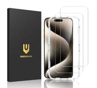 UNBREAKcable 2 Pezzi Vetro Temperato per iPhone 15 Pro [6,1 Pollici], 99,99% HD Trasparente, Installazione Facile, Durezza 9H Pellicola prottetiva, Anti Graffio, Anti-Impronte, Senza Bolle