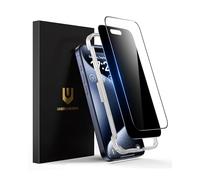 UNBREAKcable Confezione da 2 protezioni per schermo per iPhone 15 Pro - 1 vetri temperati privacy + 1 vetri trasparenti infrangibili [Telaio di installazione facile]Antigraffio per iPhone 6,1 pollici