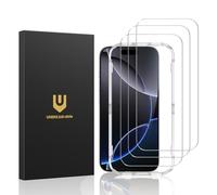 UNBREAKcable Confezione da 3 pellicole proteggi schermo per iPhone 16 Pro Max, in vetro temperato infrangibile, struttura di facile installazione, durezza 9H, trasparenza HD al 99,99%, compatibile con
