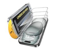 UNBREAKcable Confezione da 3 Proteggi Schermo per iPhone 15 Plus in Vetro Temperato - [Durezza 9H+] [Antirottura di Grado Militare] [Chiarezza HD 99,99%] Copertura Totale per iPhone da 6,7 pollici