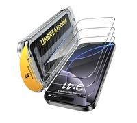 UNBREAKcable Confezione da 3 Proteggi Schermo per iPhone 16 Pro in Vetro Temperato - [Durezza 9H+] [Antirottura di Grado Militare] [Chiarezza HD 99,99%] Copertura Totale per iPhone da 6,3 pollici