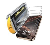 UNBREAKcable Confezione da 3 Proteggi Schermo per iPhone 16 Pro Max in Vetro Temperato - [Durezza 9H+] [Antirottura di Grado Militare] [Chiarezza HD 99,99%] Copertura Totale per iPhone da 6,9 pollici