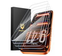 UNBREAKcable Confezione da 4 pellicole proteggi schermo per iPhone 17 Pro Max, in vetro temperato infrangibile doppio [telaio di facile installazione] [durezza 9H] [99,99% HD trasparente] [compatibile