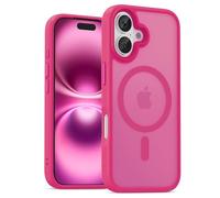 UNBREAKcable Custodia Magnetica per iPhone 16 da 6,1 Pollici, Compatibile con MagSafe, Protezione Completa della Fotocamera, Custodia Sottile Antiurto e Anticaduta per Telefono - Rosa Acceso