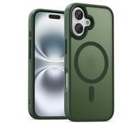 UNBREAKcable Custodia Magnetica per iPhone 16 da 6,1 Pollici, Compatibile con MagSafe, Protezione Completa della Fotocamera, Custodia Sottile Antiurto e Anticaduta per Telefono - Verde Scuro