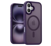 UNBREAKcable Custodia Magnetica per iPhone 16 da 6,1 Pollici, Compatibile con MagSafe, Protezione Completa della Fotocamera, Custodia Sottile Antiurto e Anticaduta per Telefono - Viola Scuro