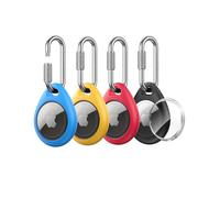 UNBREAKcable Custodia per AirTag (4 Pezzi) - TPU Protettiva con Moschettone a Vite in Acciaio Inox, Impermeabile, Antigraffio, Vestibilità Perfetta, 4 Colori