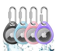 UNBREAKcable Custodia per AirTag (4 Pezzi) - TPU Protettiva con Moschettone a Vite in Acciaio Inox, Impermeabile, Antigraffio, Vestibilità Perfetta