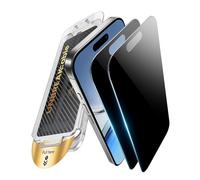 UNBREAKcable Pellicola Privacy Protettiva per iPhone 16/15, Vetro Temperato Film [Antipolvere One Step] [25° AntiSpy] [9H Antischegge grado militare] per Apple 6.1"-2 Pezzi