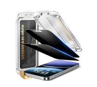 UNBREAKcable Pellicola Privacy Protettiva per iPhone 16 Pro, Vetro Temperato Film [Antipolvere One Step] [25° AntiSpy] [9H Antischegge Grado Militare] 6.3"-2 Pezzi