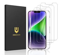UNBREAKcable Pellicola Protettiva in Vetro temperato per iPhone 14 [3 Pezzi], durezza 9H, per iPhone 14 (6,1 Pollici), 2,5D Double Defense, AntiGraffio, Anti-Impronte e Senza Bolle