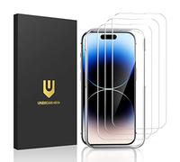 UNBREAKcable Pellicola Protettiva in Vetro Temperato per iPhone 14 Pro [3 Pezzi], Durezza 9H, Pellicola Protettiva Doppia 2,5D, Antigraffio, Anti-Impronte e Senza Bolle