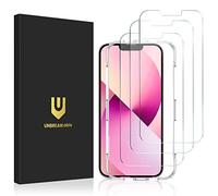 UNBREAKcable Pellicola protettiva per iPhone 13 e 13 Pro, iPhone 14 [3 pezzi], durezza 9H, pellicola protettiva 2,5D, vetro protettivo [anti-impronte e senza bolle, antigraffio, facile da applicare]