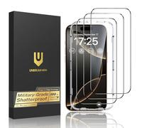 UNBREAKcable Pellicola Protettiva per iPhone 16 Pro 6,3 Pollici, Vetro Temperato HD Doppio Anti-Rottura, Durezza 9H, Cornice di Installazione Facile - Pacco da 3