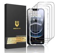 UNBREAKcable Pellicola protettiva per iPhone 16e, confezione da 3 pezzi, in vetro temperato infrangibile [cornice di facile installazione] [99,99% HD trasparente] [durezza 9H] [compatibile con