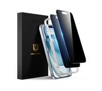 UNBREAKcable Pellicola protettiva per la privacy per iPhone 15, in vetro temperato infrangibile, anti-spia, 28°, durezza 9H, cornice di facile installazione, colore nero, confezione da 2