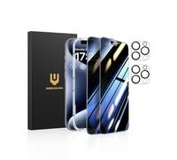 UNBREAKcable Pellicola Protettiva Privacy per iPhone 15 Pro Max (6,7 Pollici), Confezione da 2 + 2 Protezioni per Obiettivo｜Angolo Anti-Spia 25°｜Anti-Impronte｜Vetro Temperato ad Alta Definizione