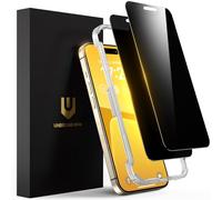 UNBREAKcable Pellicola Protettiva Privacy per iPhone 15 Pro, Vetro Temperato Infrangibile [Anti-Spionaggio a 28°] [Durezza 9H] [Installazione Facile] Protezione Nera per iPhone 6.1" - Confezione 2