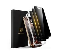 UNBREAKcable Pellicola Protettiva Privacy per iPhone 16 Pro, Vetro Temperato Infrangibile[Anti-Spionaggio a 25°] [Durezza 9H] [Installazione Facile] Protezione Nera per iPhone 6,3" - 3 pezzi